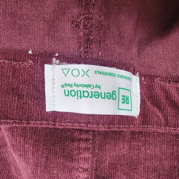 REgeneration Skirt Women Size 11/30 Burgundy Corduroy Vintage Retro Button Front - Picture 12 of 16